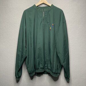 Vintage Pivot Rules XL Green Golf Embroidered Pullover Windbreaker